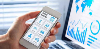 Person using smartphone for online banking