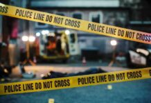 Homeowner CHARGED After Killing Wrong Person Police line marking a crime scene with emergency lights in the background