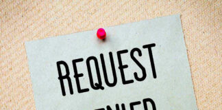 Note with request denied message pinned up