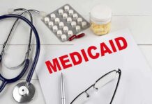 NEWSOM KNEW! Massive LA Hospice Fraud EXPOSED Medical documents with the word 'Medicaid' prominently displayed alongside a stethoscope and medication